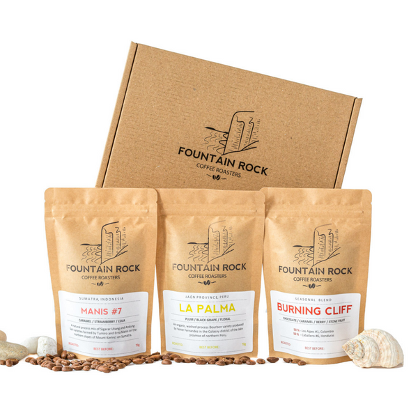 Mini Coffee Explorer Box Set - Trio of 70 g Speciality coffees housed within an attractive brown postal box